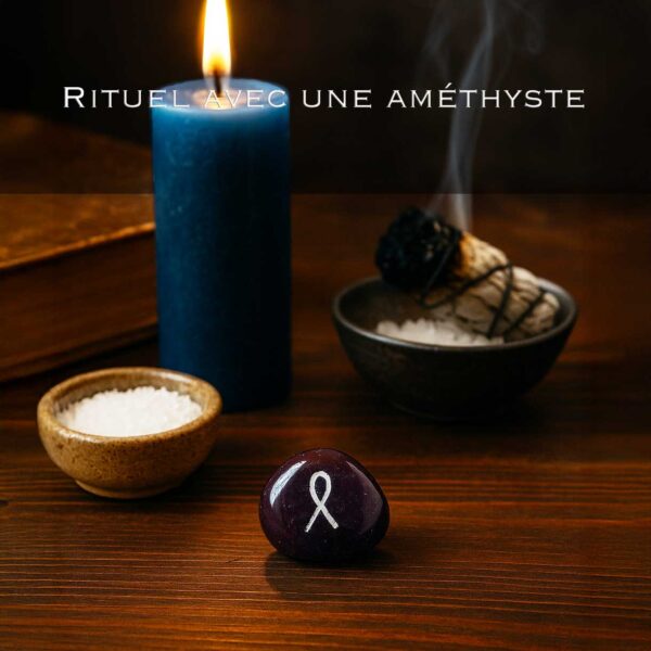 rituel avec une améthyste