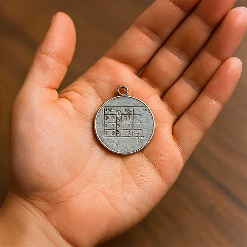 talisman magnétisé de la lune main