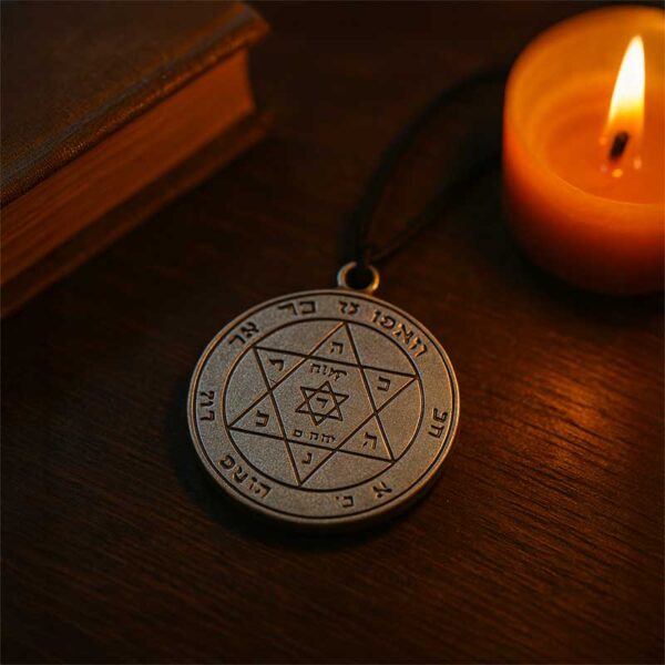 talisman universel magnétisé sur une table