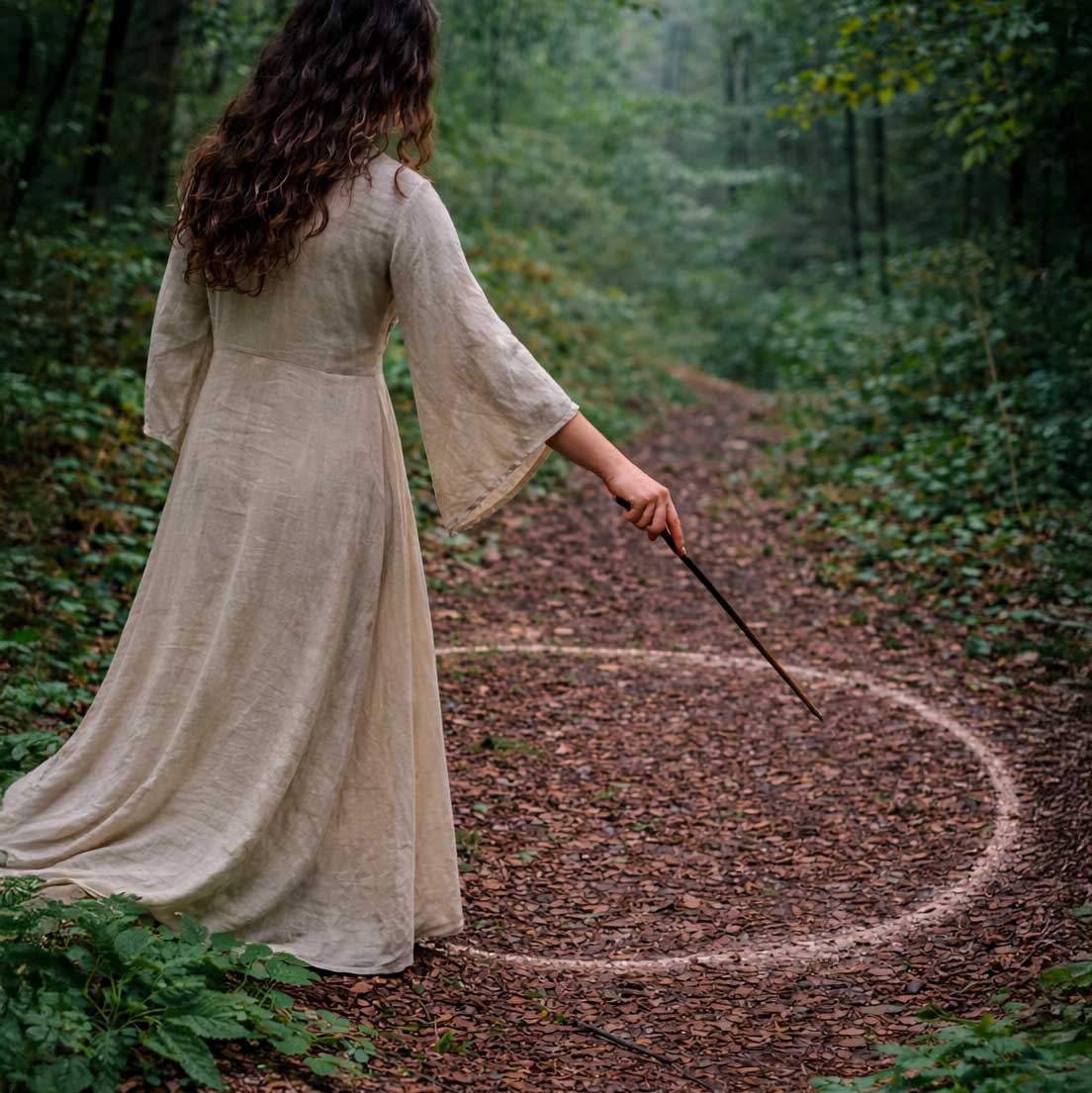 Baguette pour tracer un cercle de protection