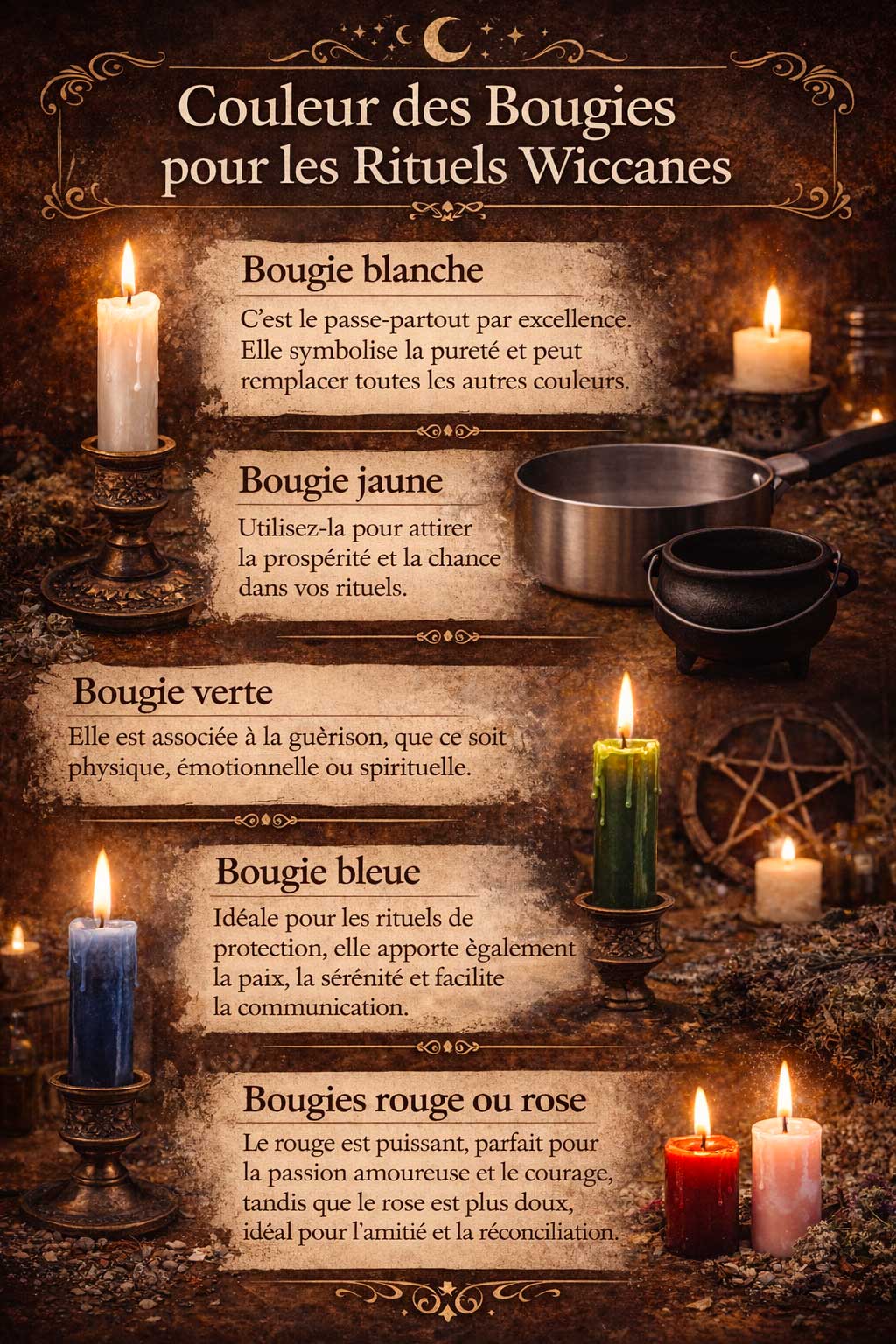 Couleurs des bougies en wicca