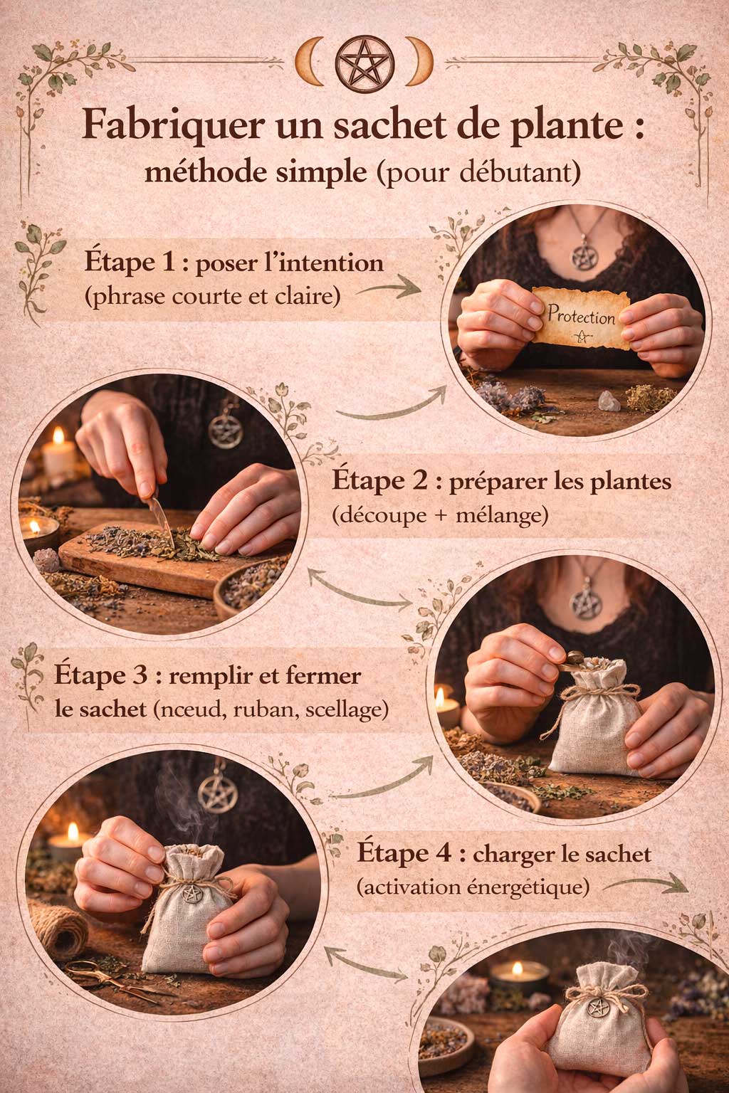 Fabrication sachet de plante pour la wicca