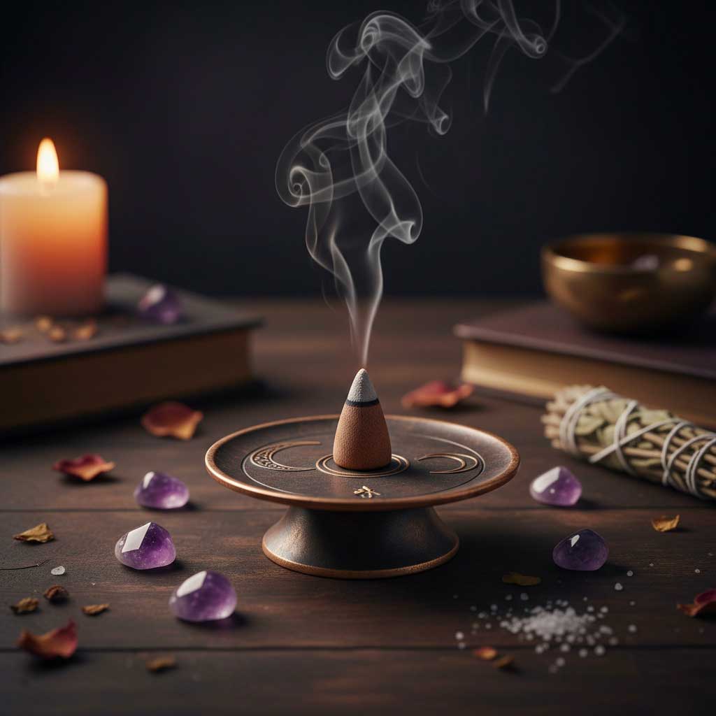 Porte encens pour encens en cône pour la wicca