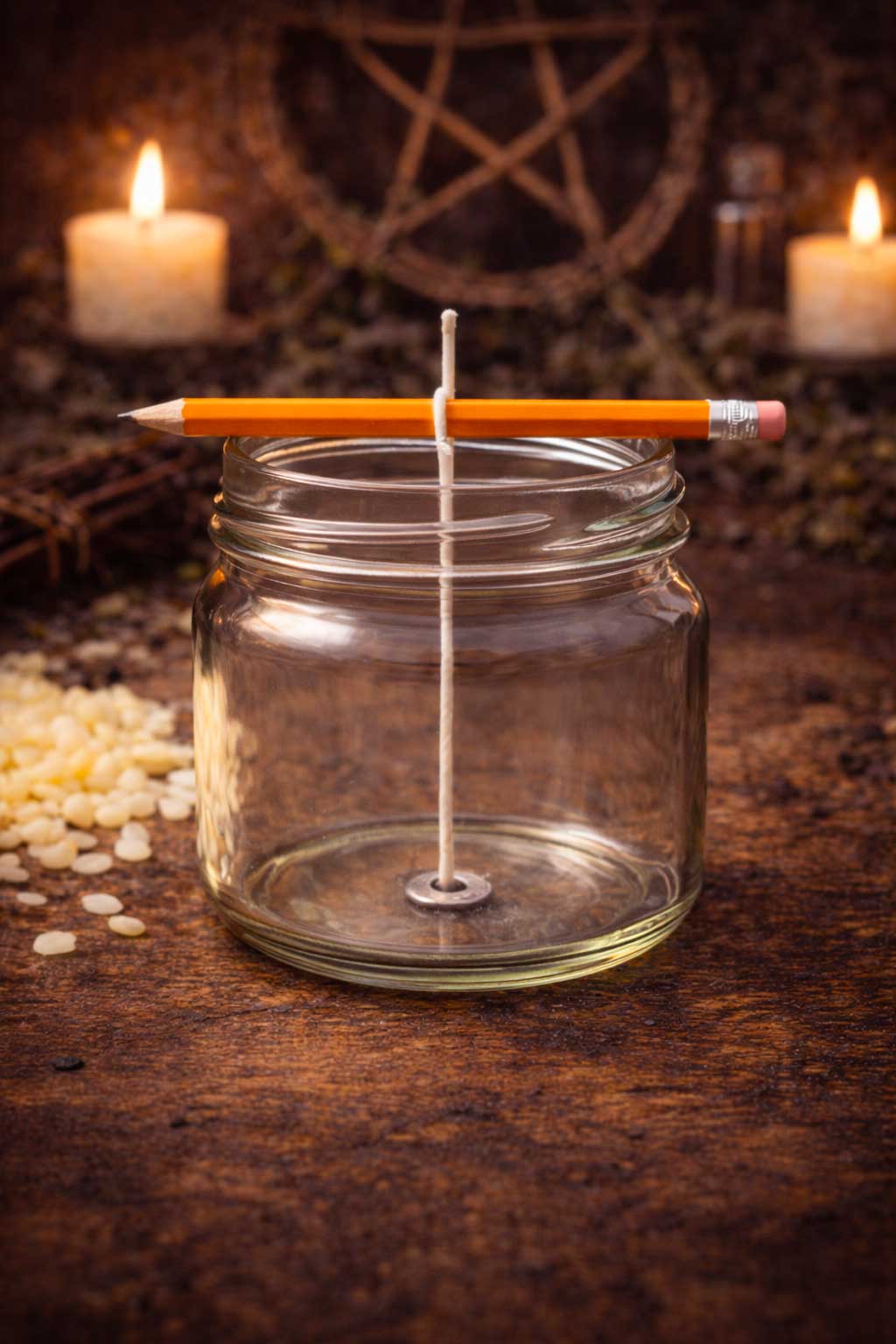 Préparation de la mèche à bougie