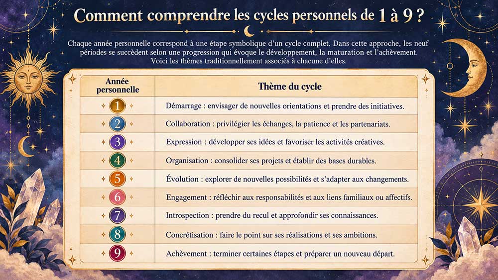 cycles personnels de 1 à 9